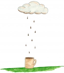 Artwork by Barbie Angell - Raining Coffee